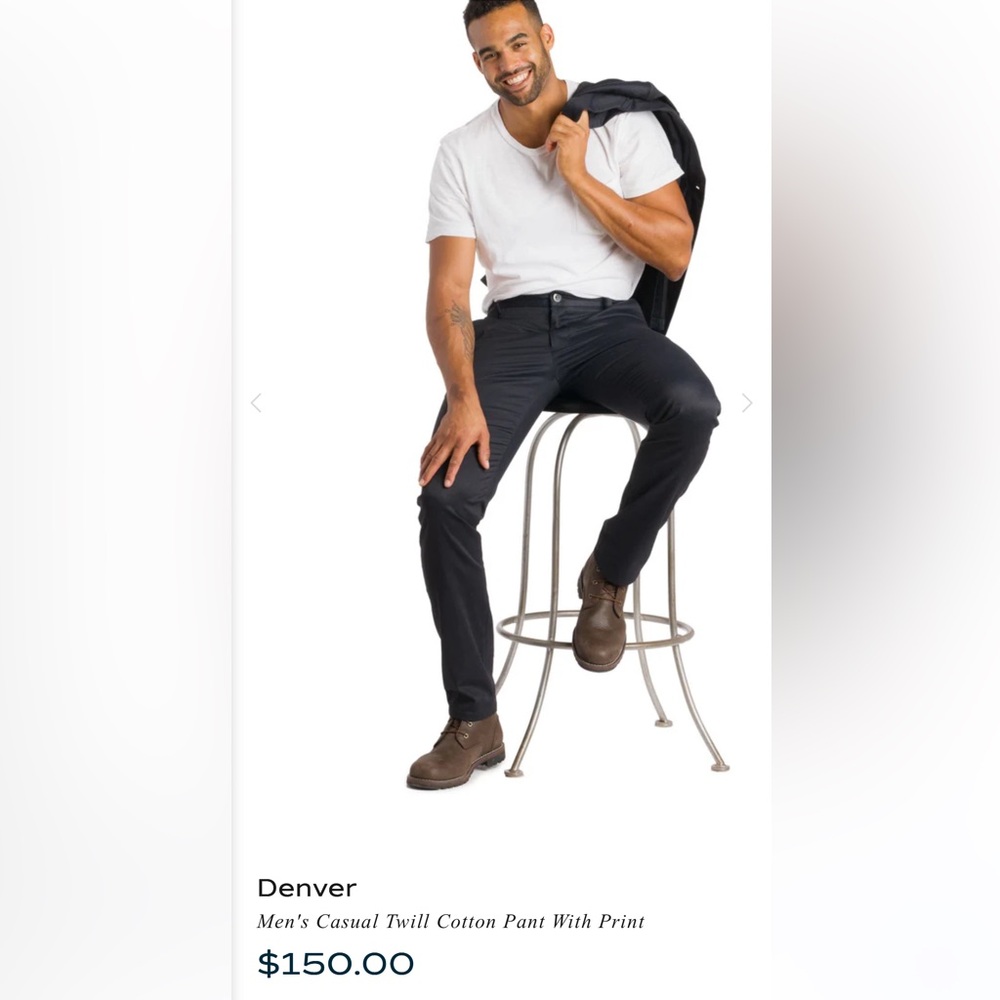 $150 Ably Denver Men's Casual Twill Cotton Pant With Print Size 34